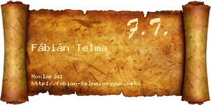Fábián Telma névjegykártya